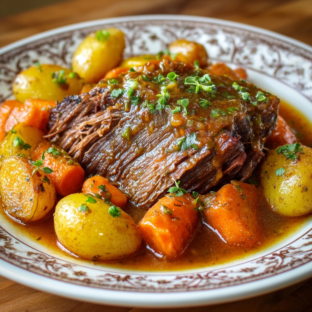Pot Roast with Carrots & Potatoes Recipe - Recipe Image