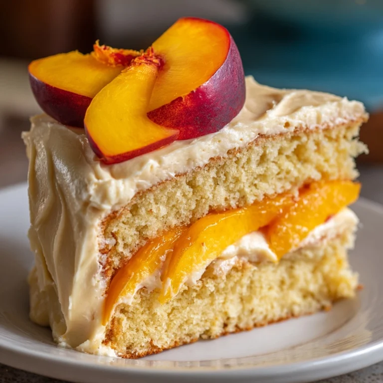 Peach Cake with Brown Sugar Frosting Recipe
