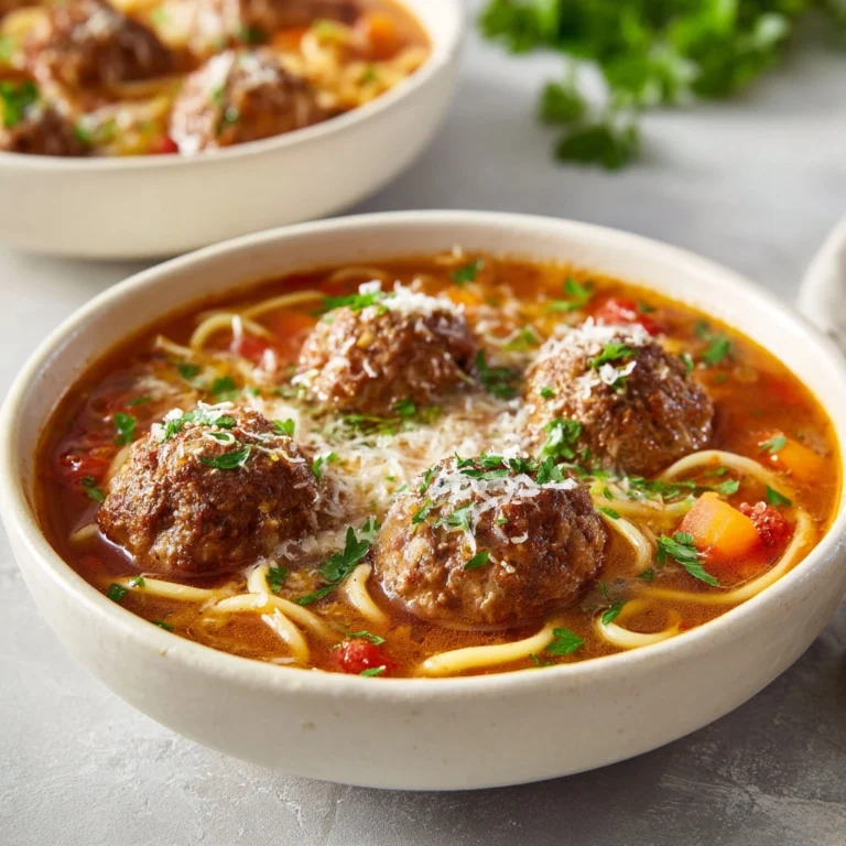 Chunky Italian Meatball Soup Recipe