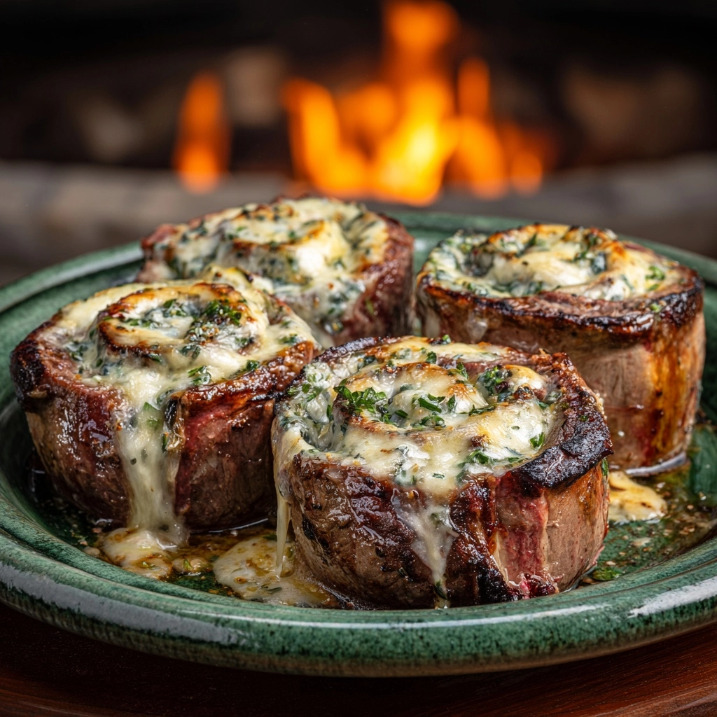 French Onion Steak Pinwheels Recipe - Recipe Image