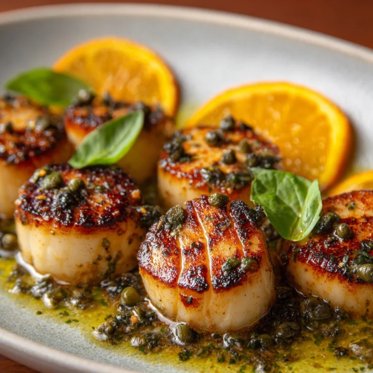Scallops with Orange, Basil, and Caper Dressing Recipe
