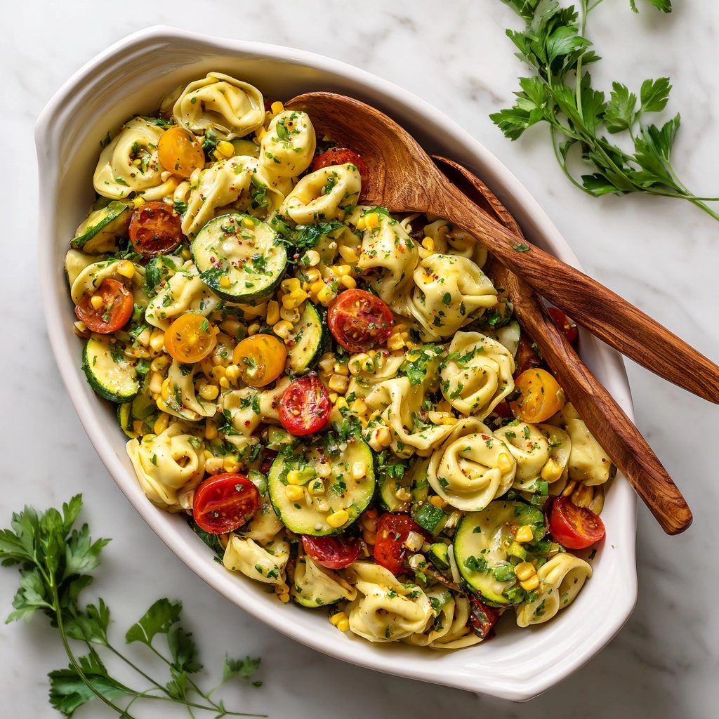 Cheese Tortellini with Summer Veggies Recipe - Recipe Image
