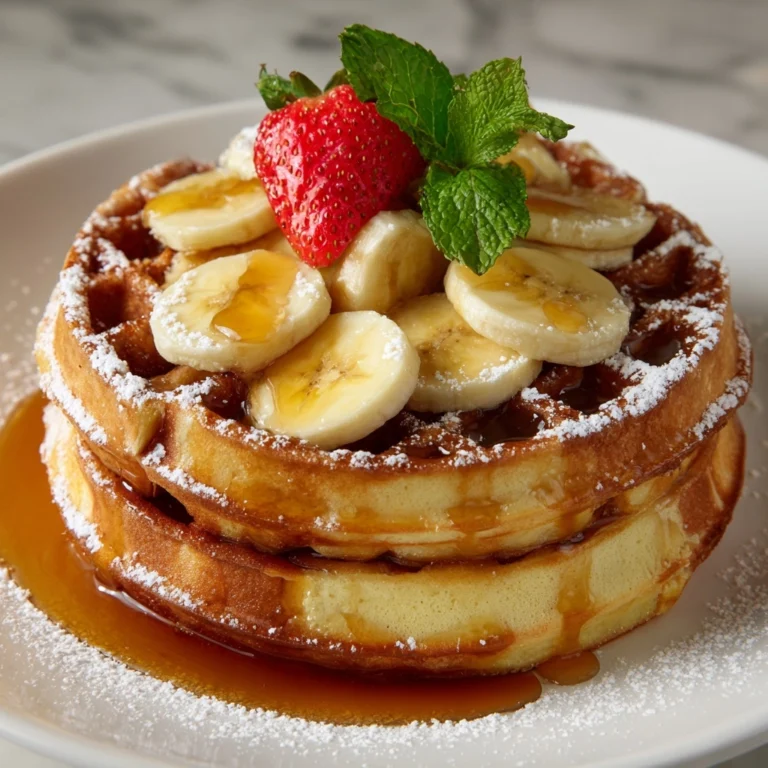 Caramelized Coconut Banana Bread Waffle French Toast Recipe