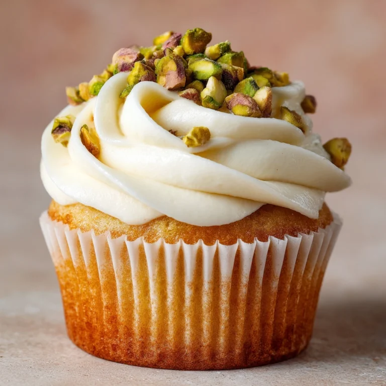 Luscious Pistachio Cupcakes with Vanilla Buttercream Frosting Recipe