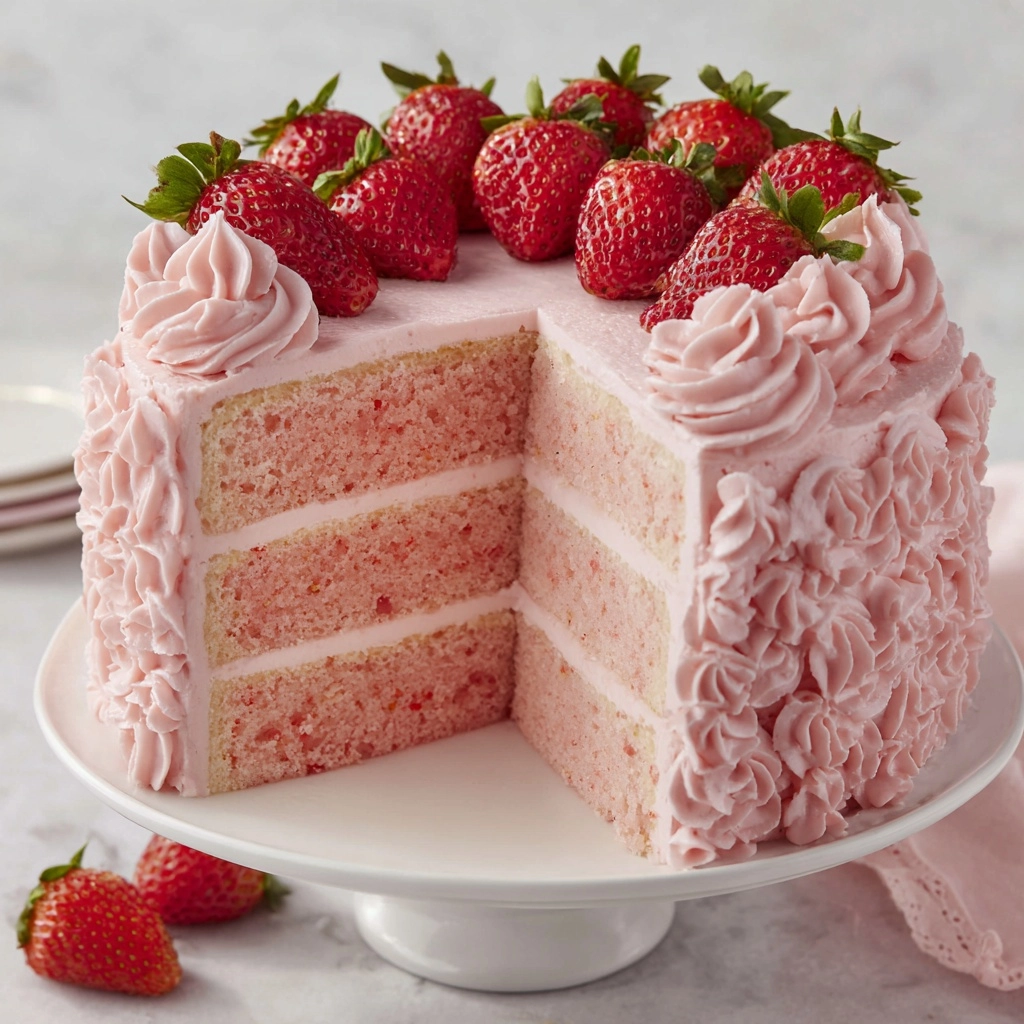 Best Strawberry Cake Ever Recipe - Recipe Image