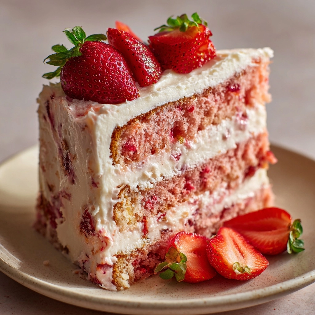 Double Strawberry Cake Recipe - Recipe Image