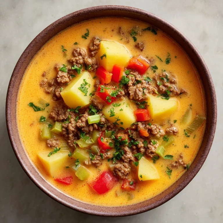 Creamy Slow Cooker Cheeseburger Soup Recipe