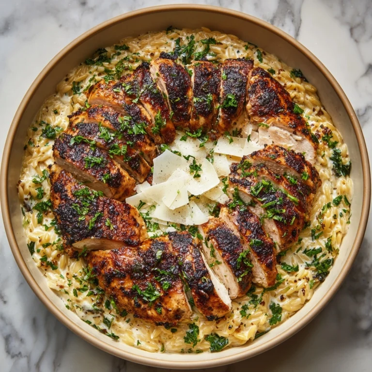 Creamy Parmesan Orzo with Chicken and Asparagus Recipe