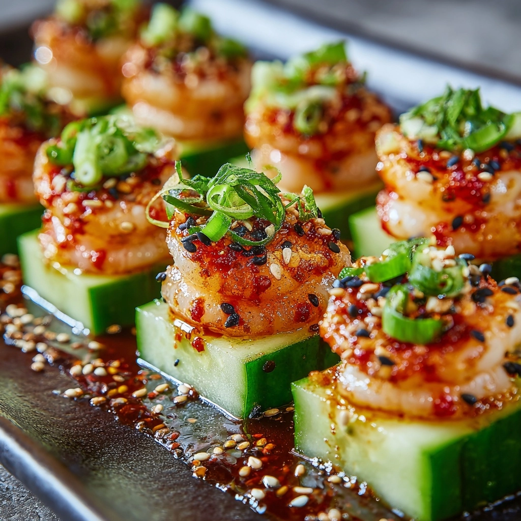 Spicy Shrimp Cucumber Sushi Boats Recipe - Recipe Image