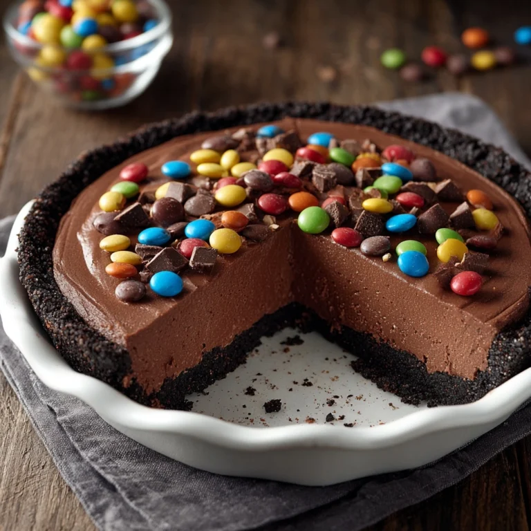 No-Bake Chocolate M&M Pie Recipe