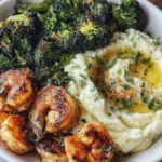 Cajun Shrimp with Mashed Potatoes and Roasted Broccolini Recipe
