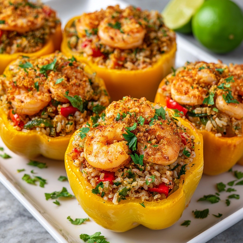 Crab and Shrimp Stuffed Bell Peppers Recipe - Recipe Image