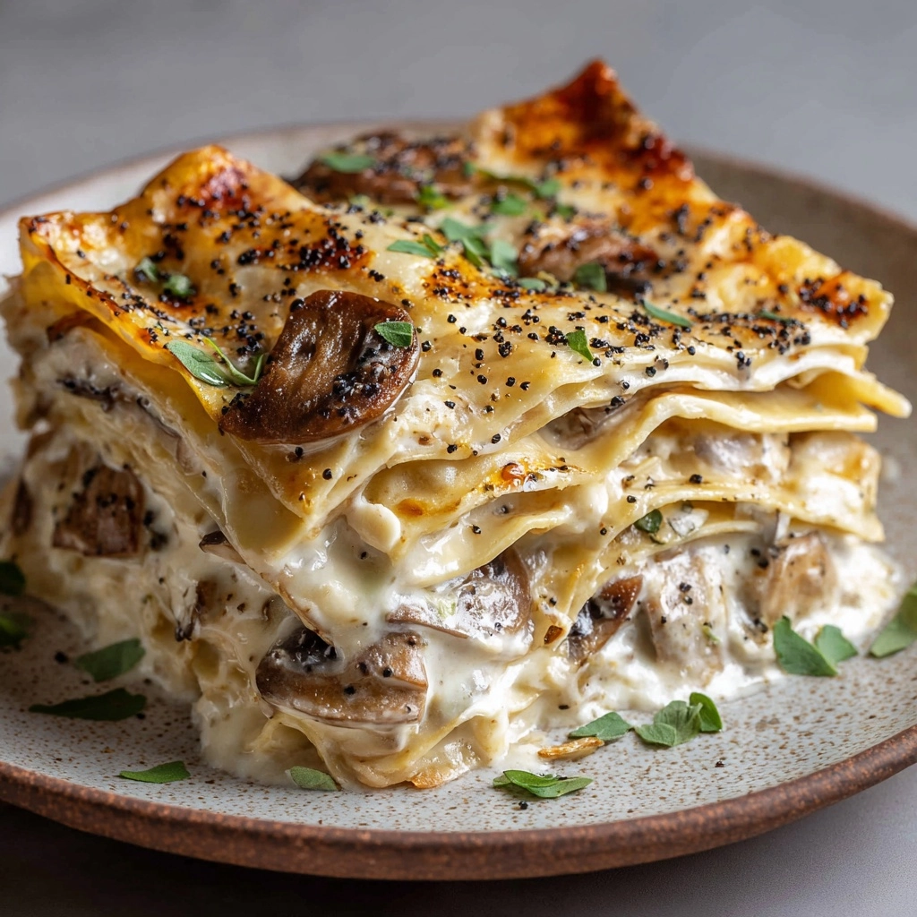 Creamy Chicken Mushroom Lasagna Recipe - Recipe Image