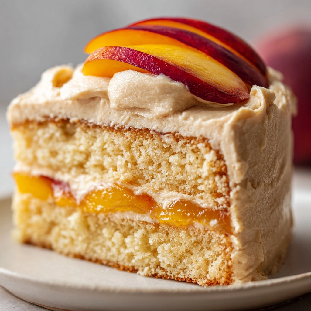 Peach Cake with Brown Sugar Frosting Recipe - Recipe Image