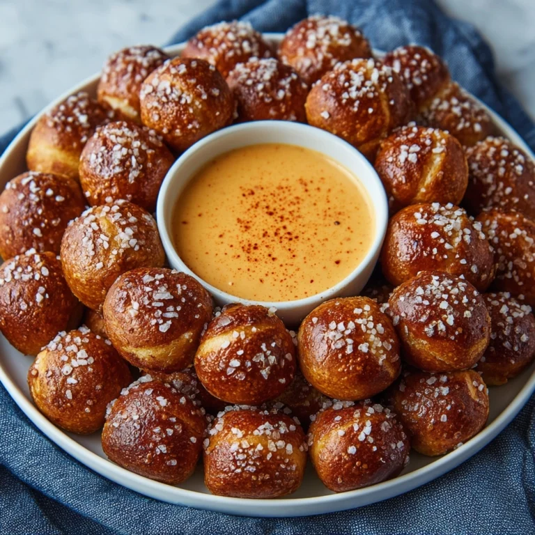 Soft Pretzel Bites with Vegan Cheese Sauce Recipe