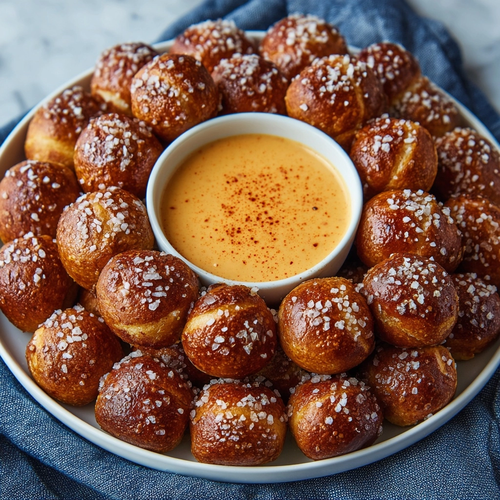 Soft Pretzel Bites with Vegan Cheese Sauce Recipe
