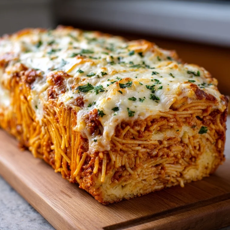 Spaghetti-Stuffed Garlic Bread Recipe