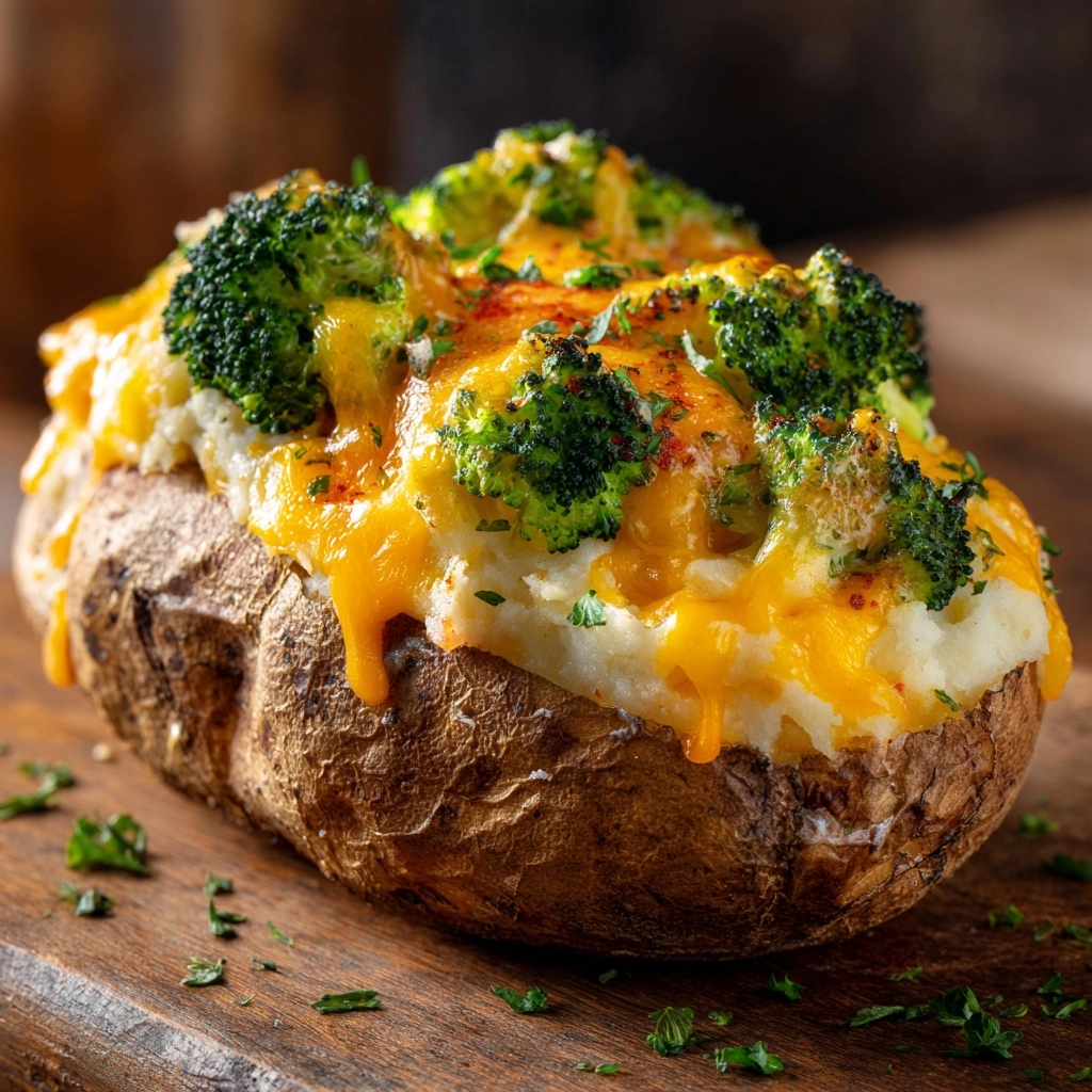 Cheesy Broccoli Twice-Baked Potatoes Recipe