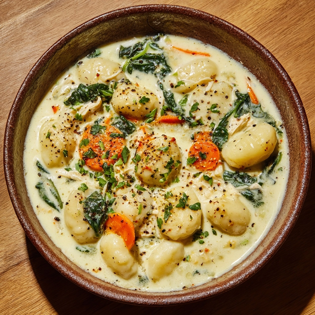 Creamy Chicken Gnocchi Soup Recipe - Recipe Image
