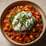 Chickpea, Tomato, and Harissa Stew with Herby Yogurt Recipe