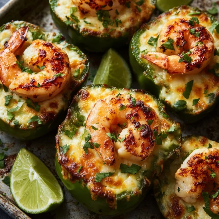 Keto Cilantro Lime Shrimp Stuffed Poblano Peppers Recipe