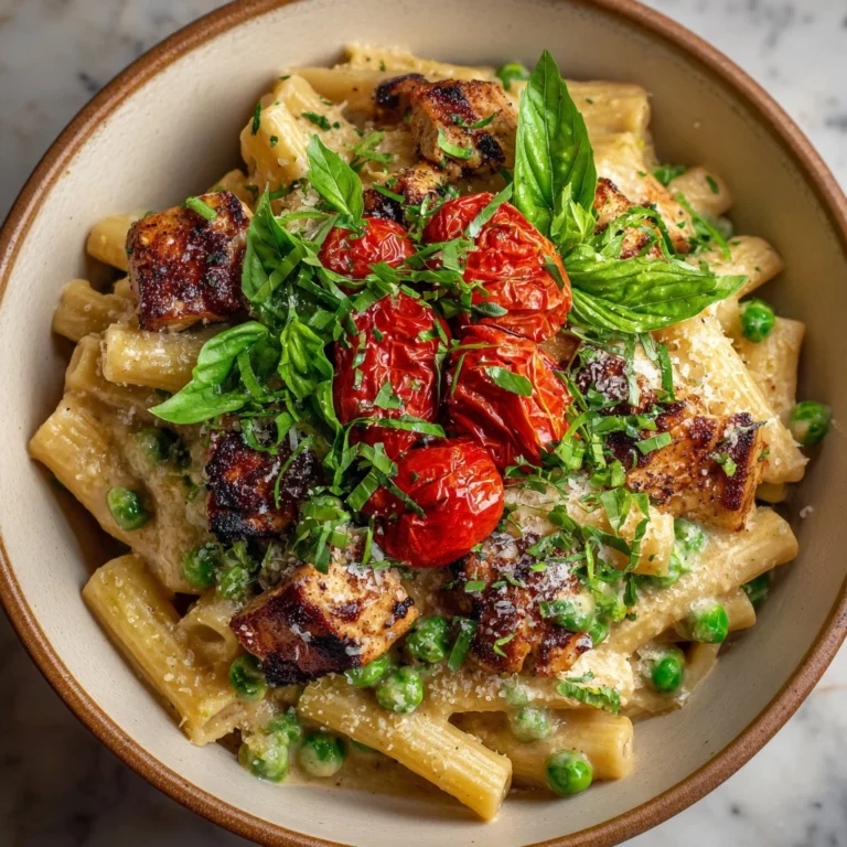 Creamy Chicken and Pea Carbonara Pasta Recipe