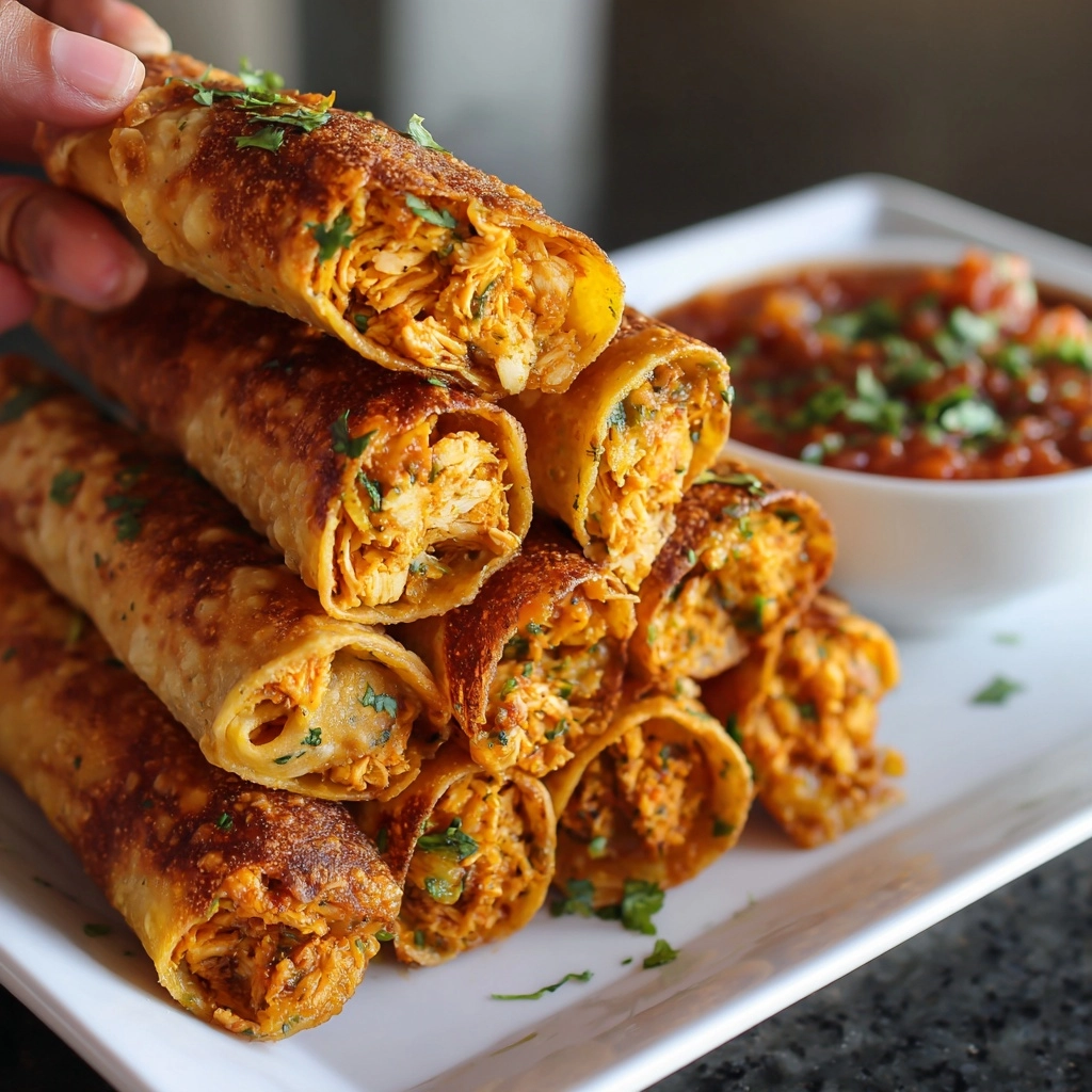 Creamy Baked Chicken Taquitos Recipe - Recipe Image