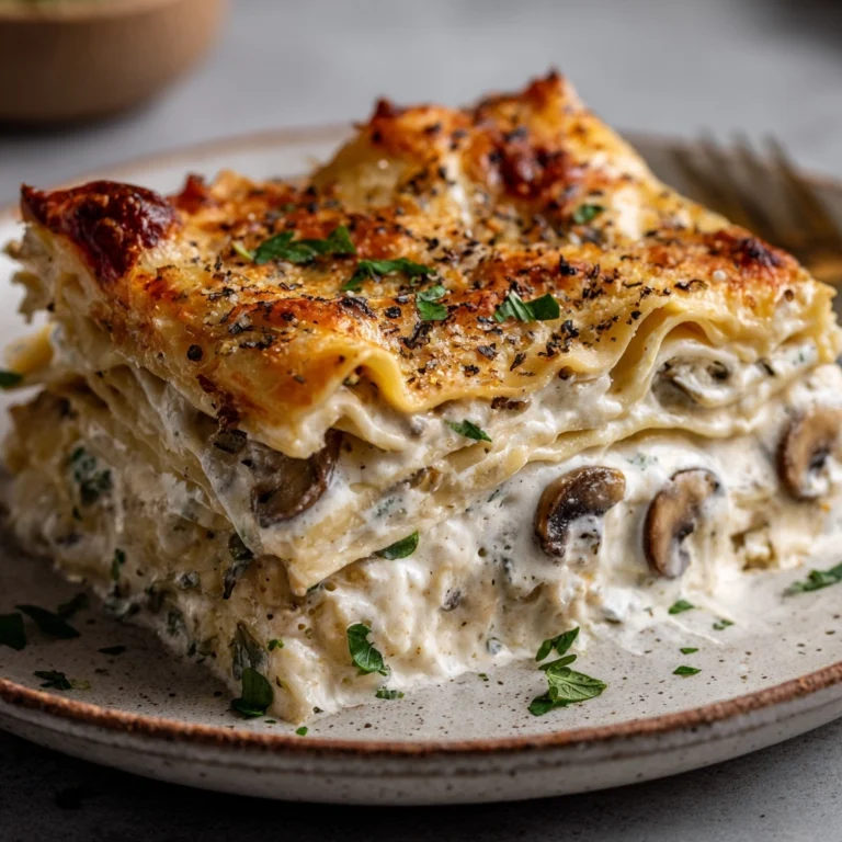 Creamy Chicken Mushroom Lasagna Recipe