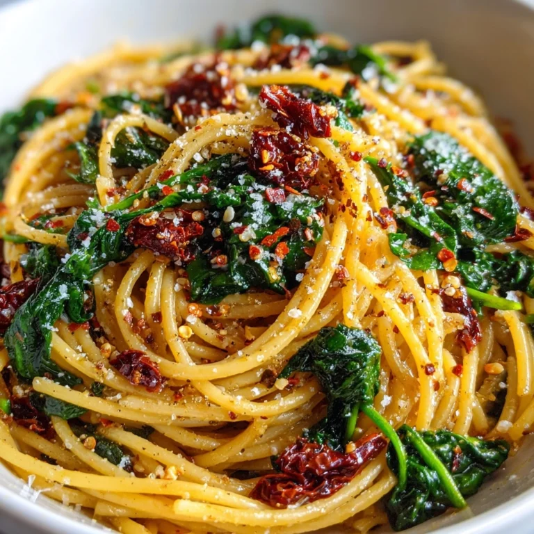 Spaghetti and Spinach with Sun-Dried Tomato Cream Sauce Recipe