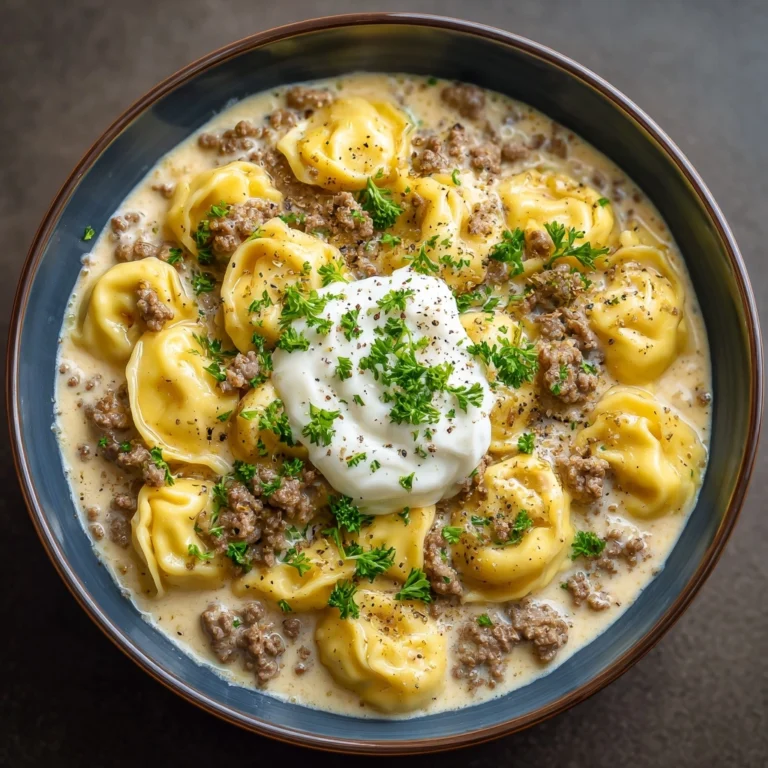 One-Skillet Beef Stroganoff Tortellini Recipe