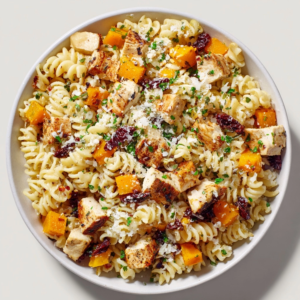Roasted Butternut Squash and Sun-Dried Tomato Chicken Pasta Recipe - Recipe Image