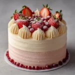 Vanilla Strawberry Ombre Cake Recipe