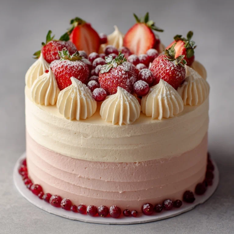 Vanilla Strawberry Ombre Cake Recipe