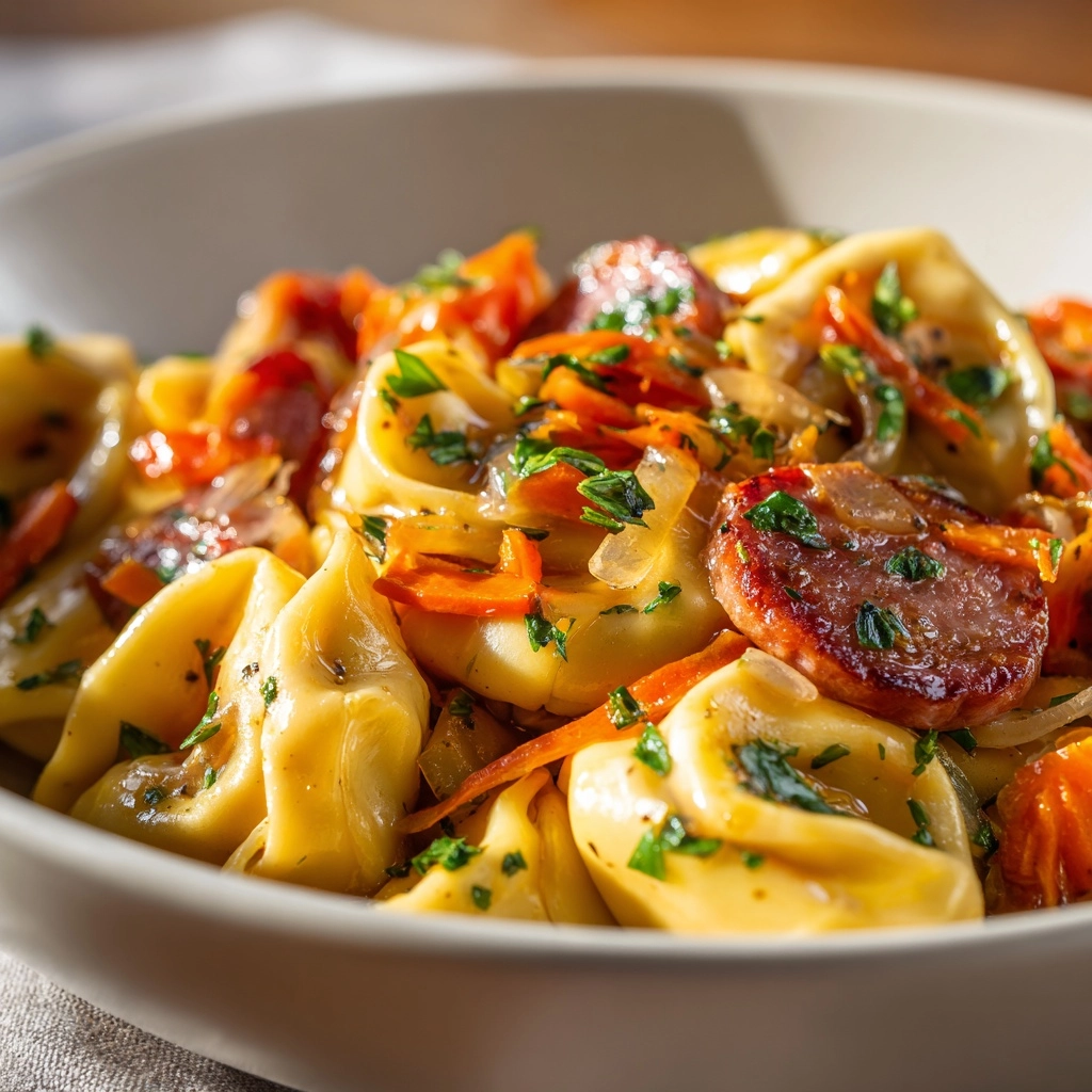 Crockpot Pierogi Casserole with Kielbasa Recipe - Recipe Image