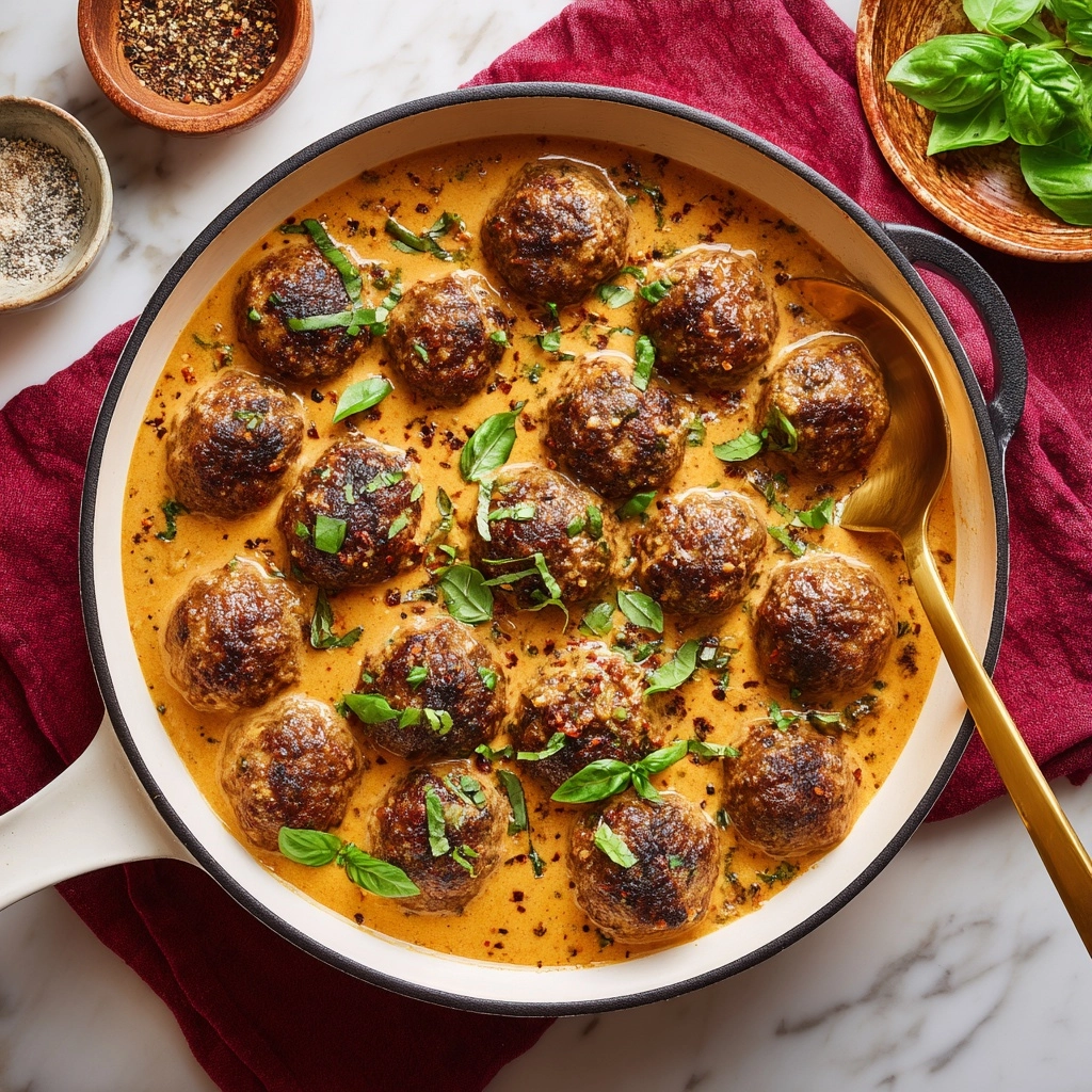 Creamy Marry Me Chicken Meatballs Recipe - Recipe Image