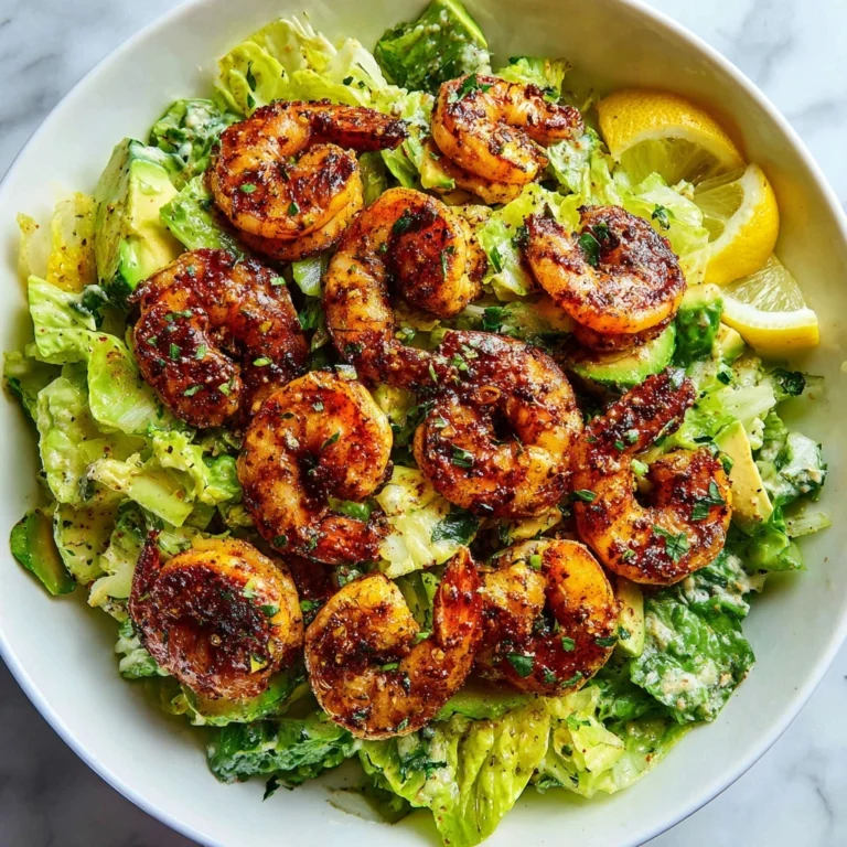 Hot Honey Blackened Shrimp Caesar Salad Recipe