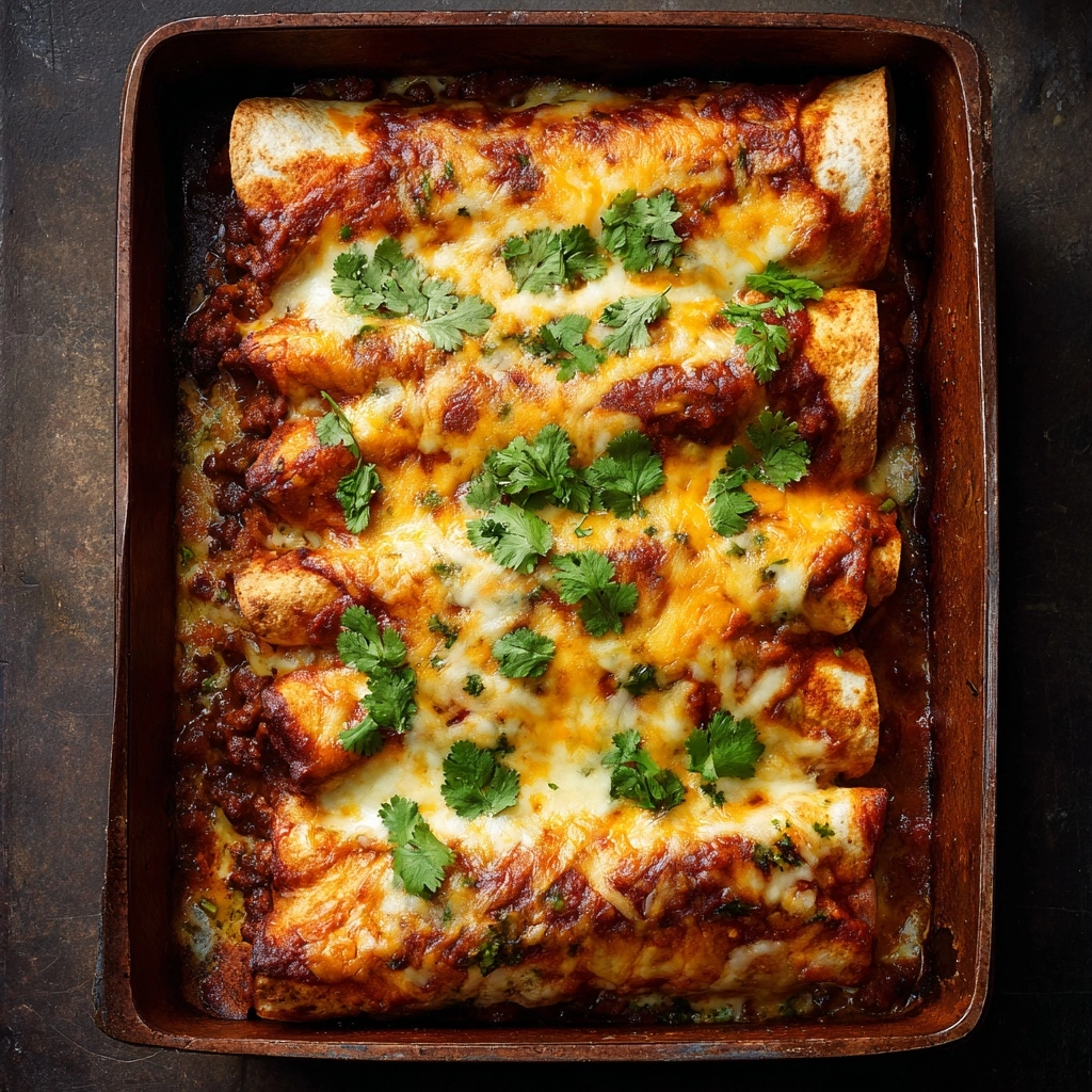 Cheesy Beef & Bean Enchiladas Recipe - Recipe Image