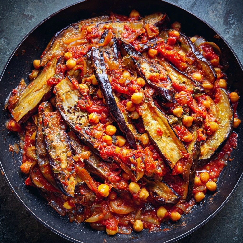 Calabrian Chili Butter Eggplant with Crispy Chickpeas Recipe - Recipe Image