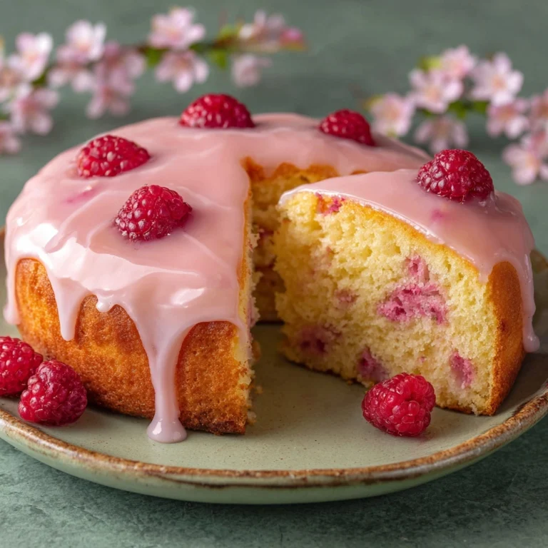Raspberry Glazed Key Lime Cake Recipe