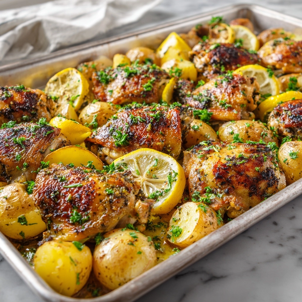 One Pan Greek Lemon Chicken and Potatoes Recipe - Recipe Image