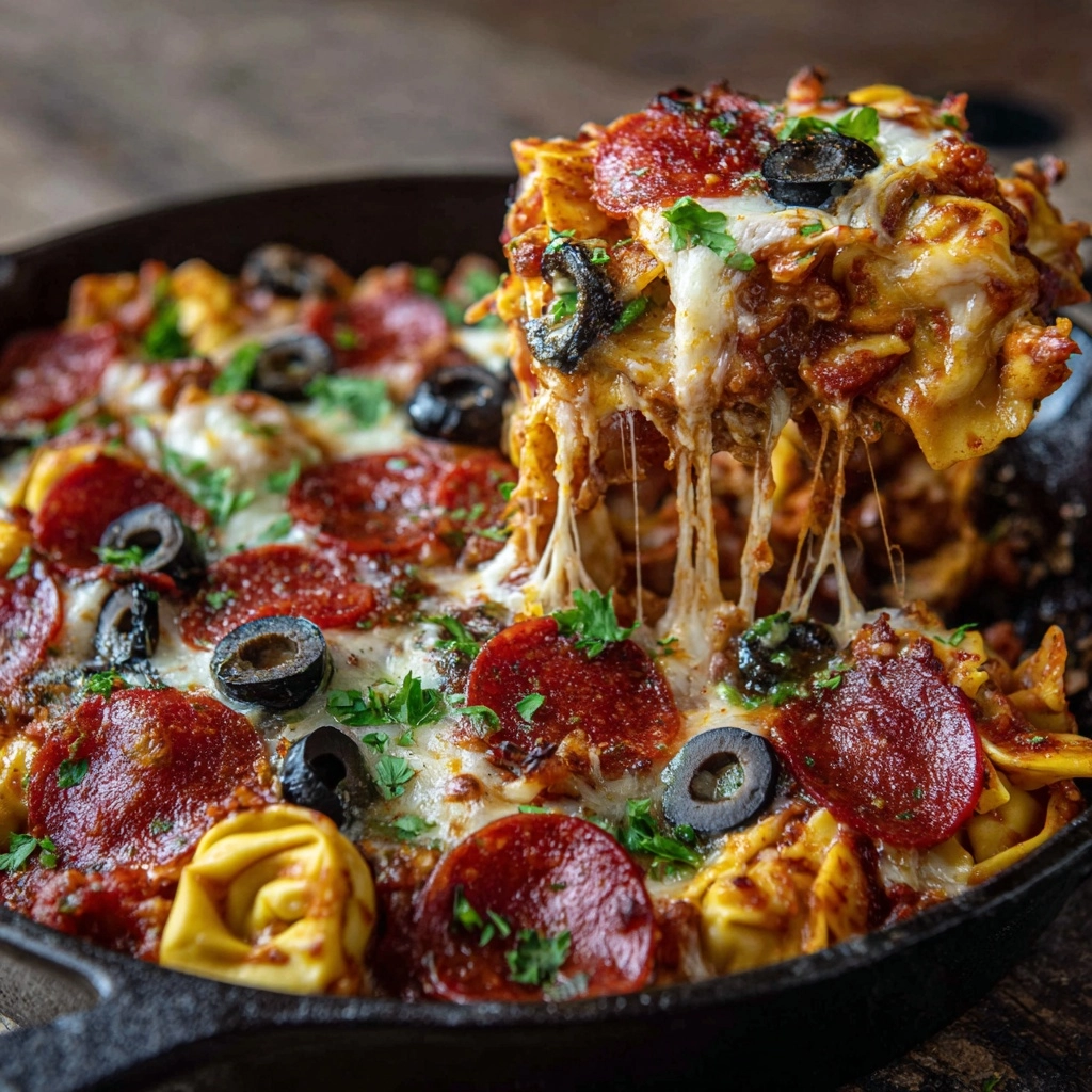 Supreme Pizza Tortellini Bake Recipe - Recipe Image