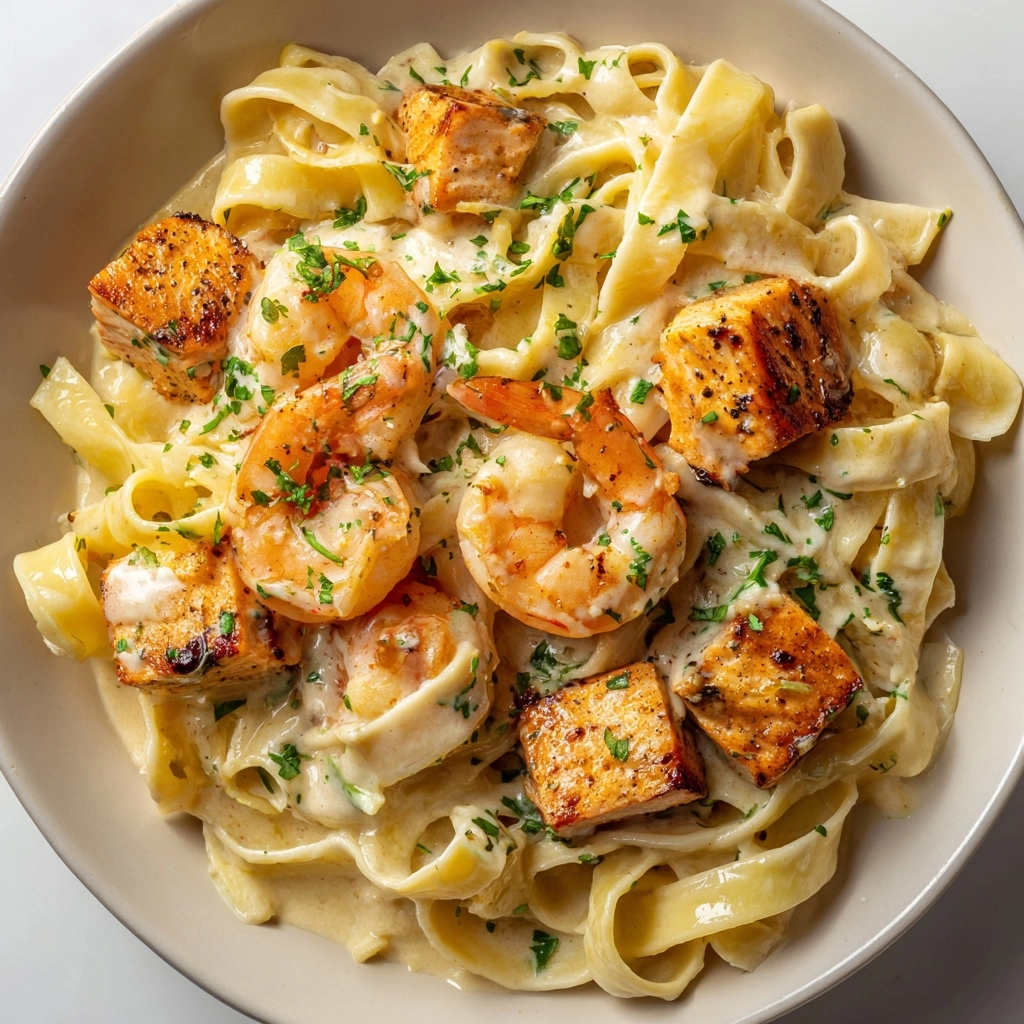 Creamy Salmon and Shrimp Pasta Recipe