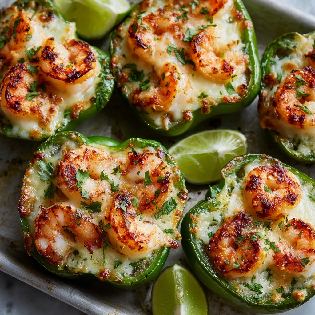 Keto Cilantro Lime Shrimp Stuffed Poblano Peppers Recipe - Recipe Image
