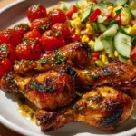 Grilled Chicken Wings with Corn Recipe