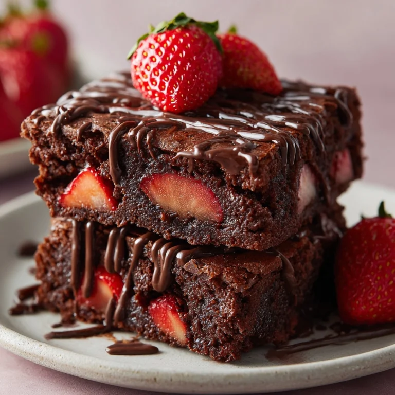 Chocolate-Dipped Strawberry Brownies Recipe