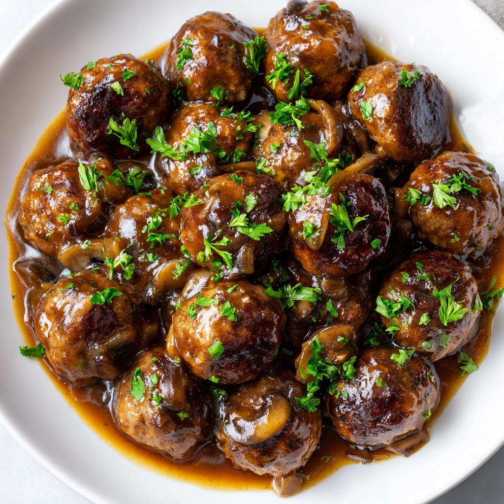 Beef Meatballs in Mushroom Sauce Recipe - Recipe Image