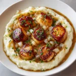 Chicken and Garlic Gravy with Cheesy Mashed Potatoes Recipe