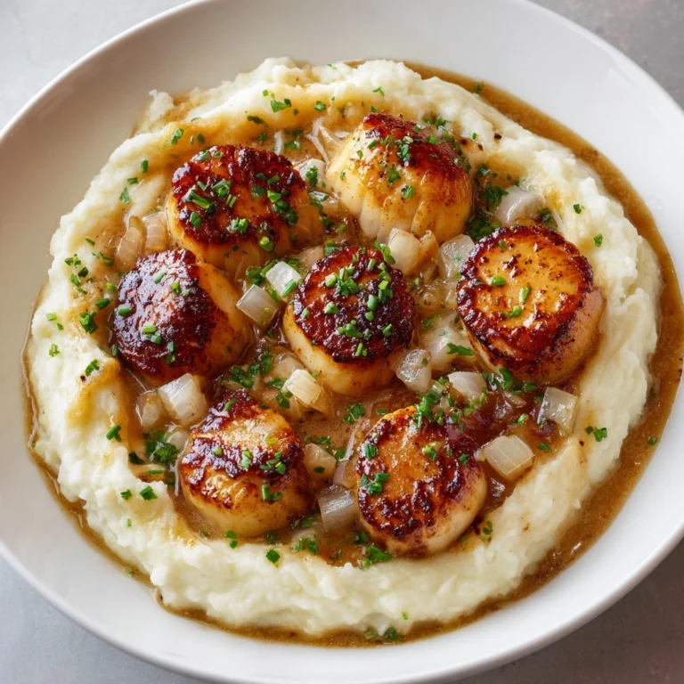 Chicken and Garlic Gravy with Cheesy Mashed Potatoes Recipe