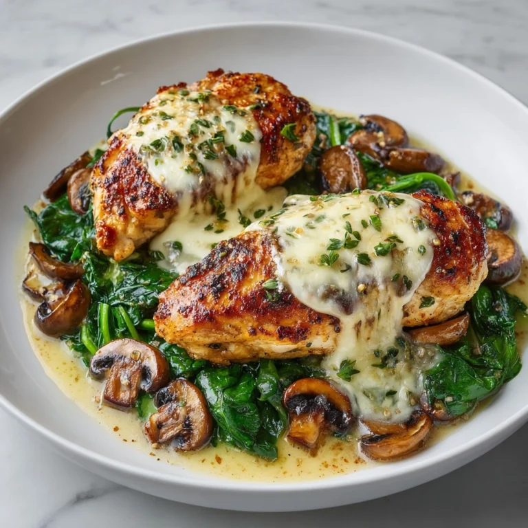 Baked Chicken with Spinach and Mushrooms Recipe