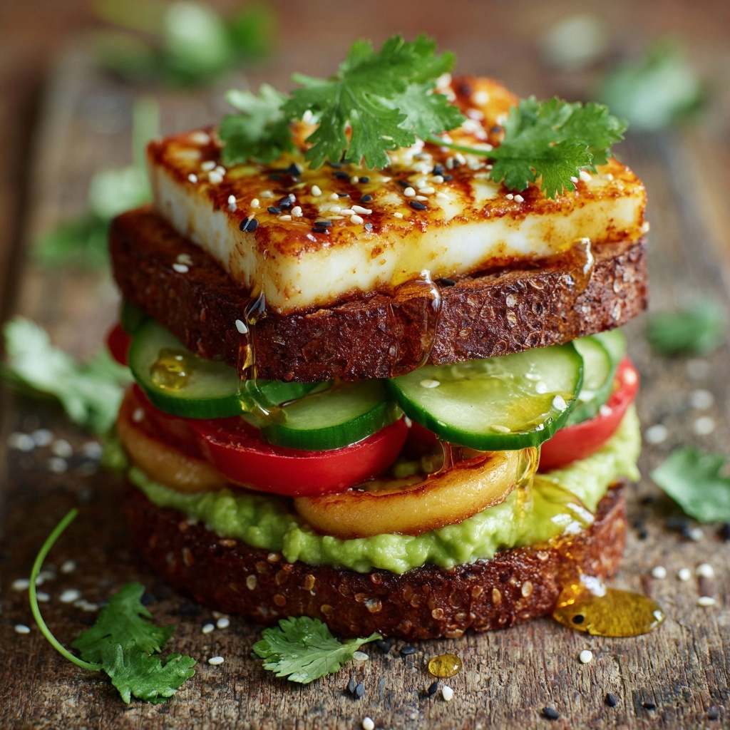 Halloumi, Honey, and Avocado Bagel Recipe - Recipe Image